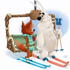 Lapinours au ski d'Alexandre Gros