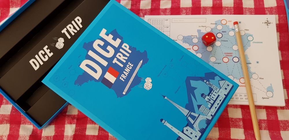 Jeu roll and write : Dice Trip France - Editions Helvetiq