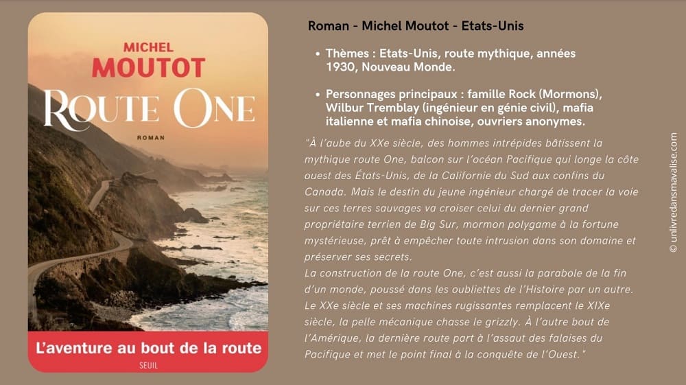 Route One de Michel Moutot - Roman sur les Etats-Unis