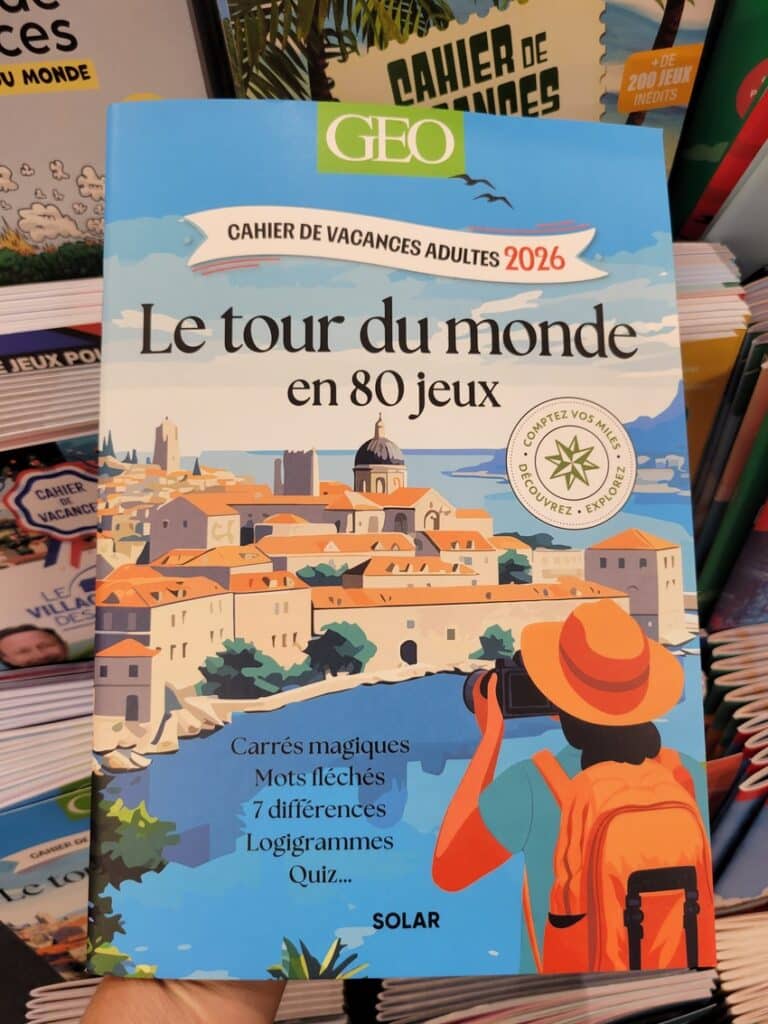 Cahier de vacances pour adultes - Voyage 2026 : le tour du monde en 80 jeux